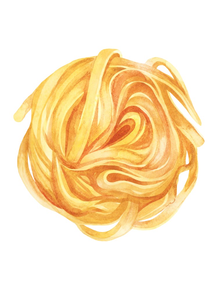 Watercolor Pasta Illustration