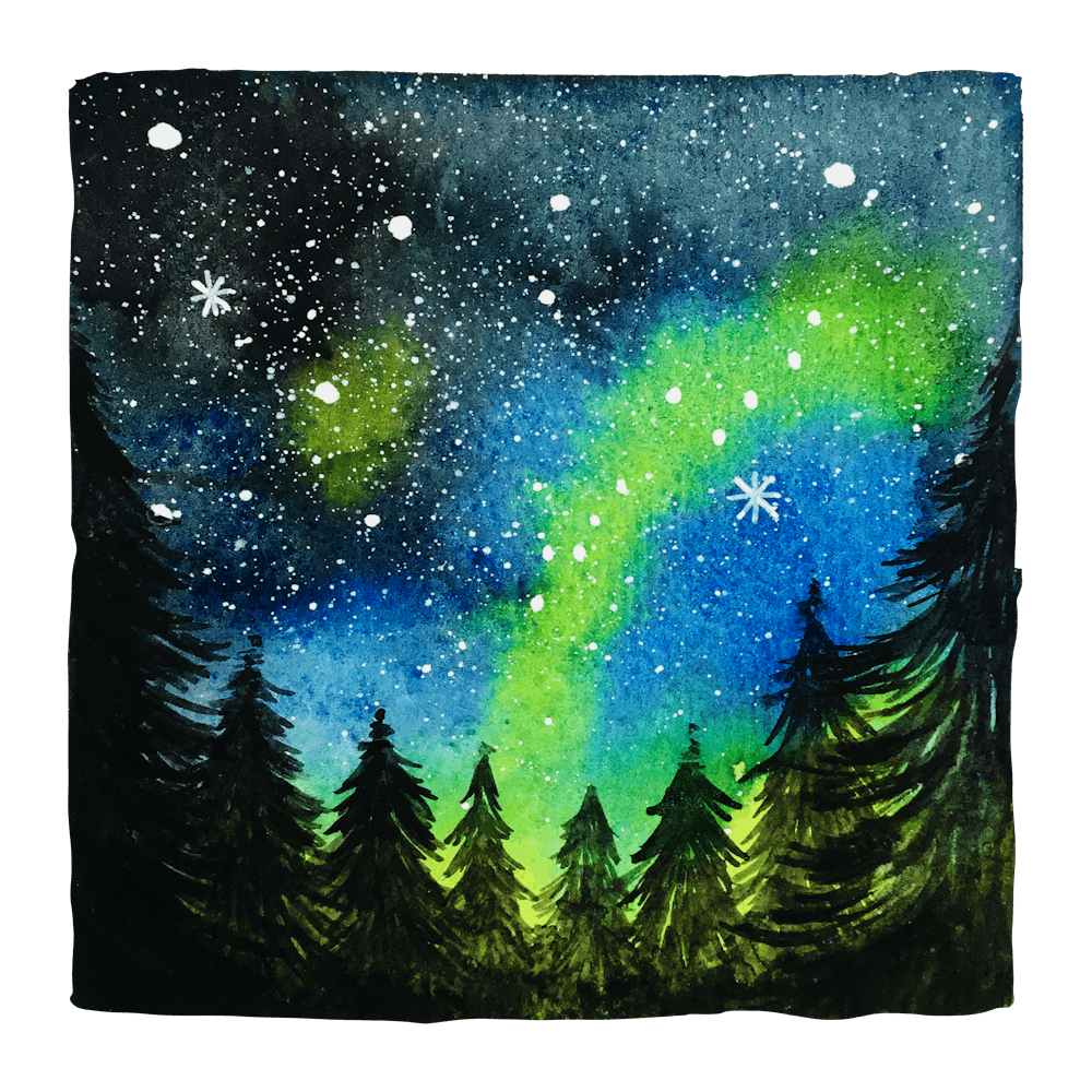 Watercolor Northern Lights