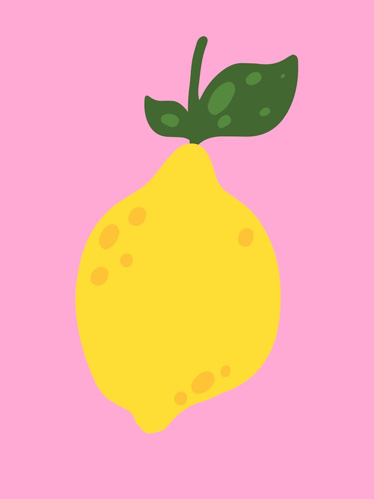 Lemon On A Pink Background Print