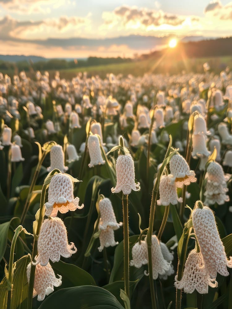 Lily Of The Valley Knitted In Crochet 1
