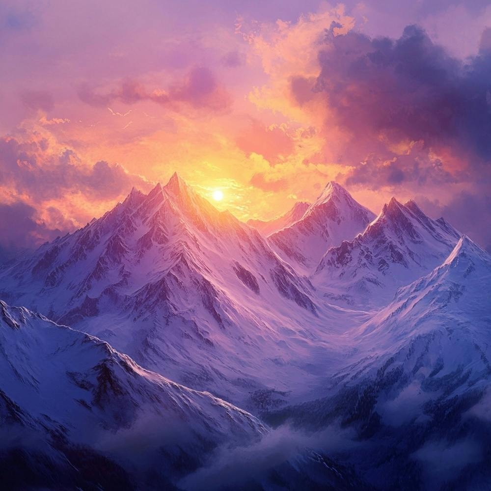 Dynamic Mountain Sunset Landscape 8