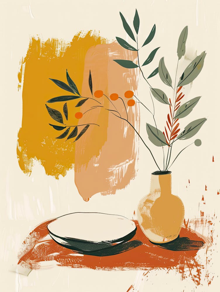 Golden Horizons In Retro Balance Mid Century Style