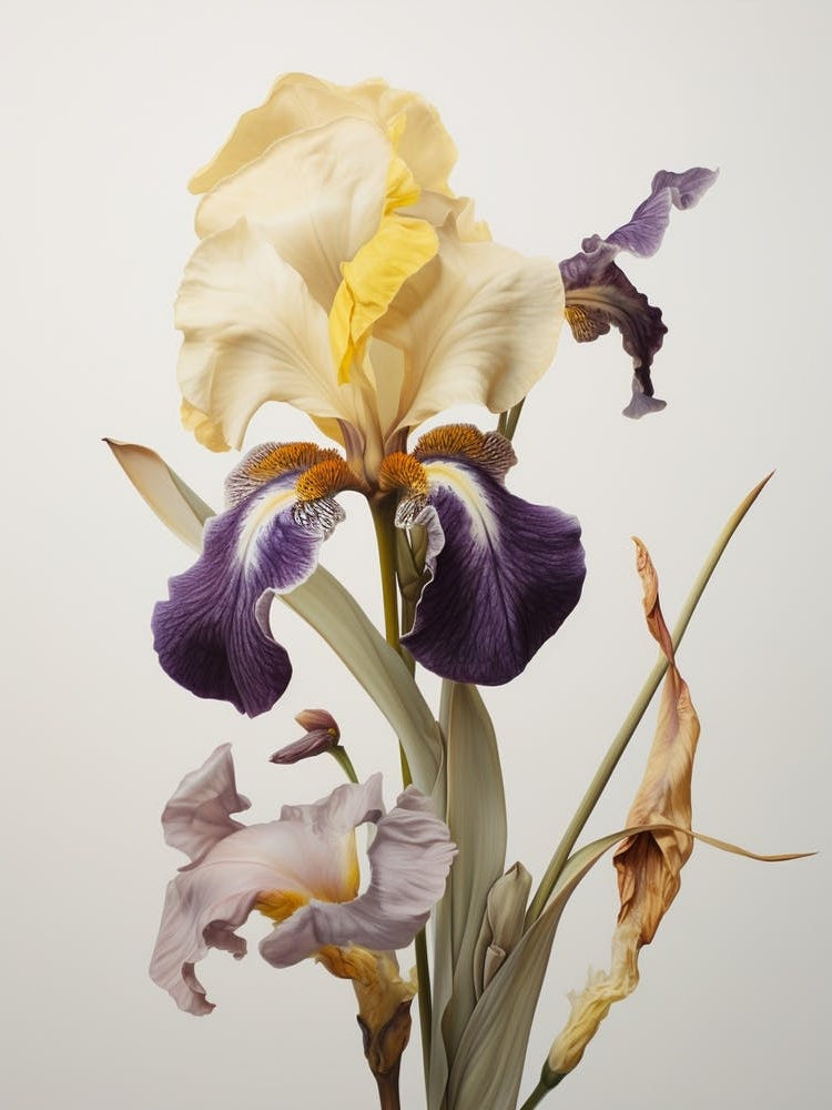 Pressed Wildflower Botanical Art Iris 2