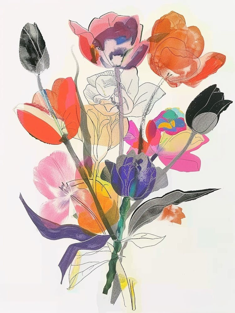 Tulip 1 Collage Flower Bouquet