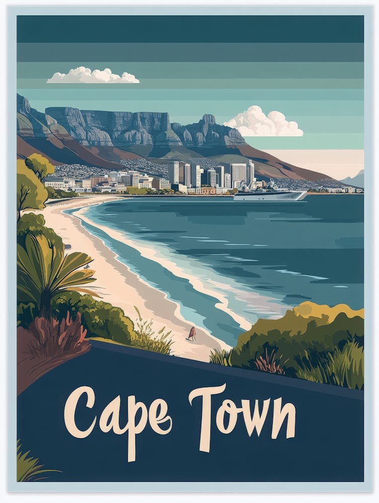 Aihrgdesign A Mid Century Modern Travel Poster For Cape Town