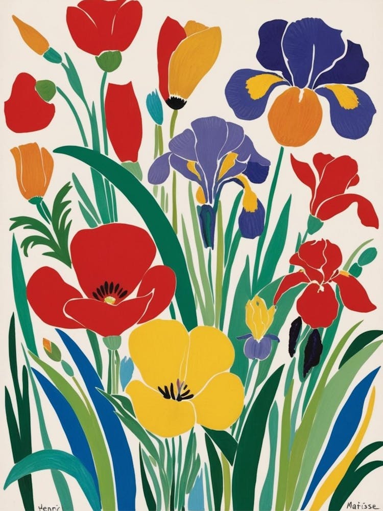 Iris And Lilies