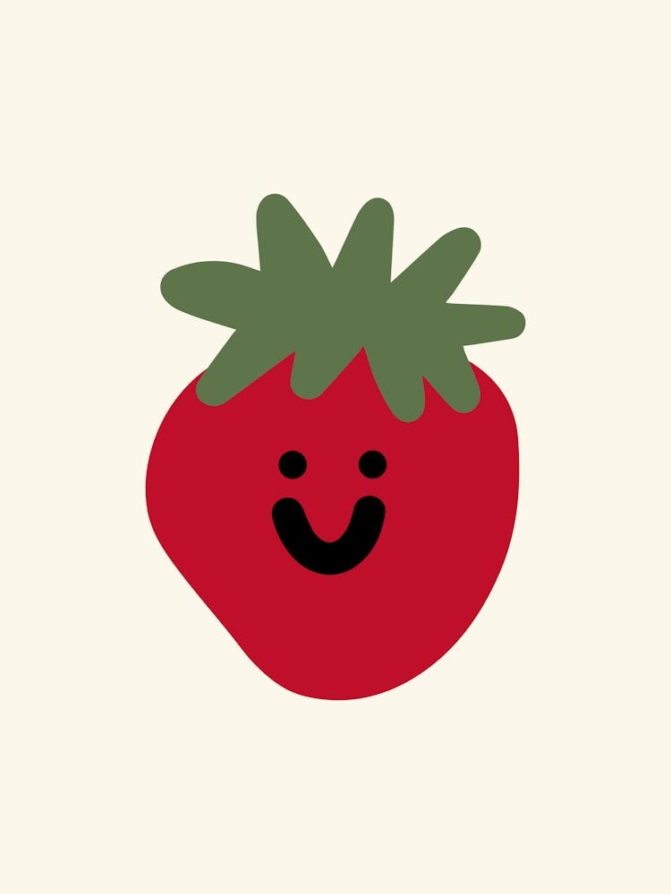 Happy Strawberry Illustration