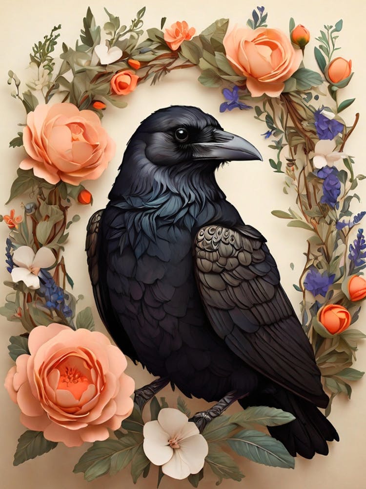 Crow In A Wreath 6