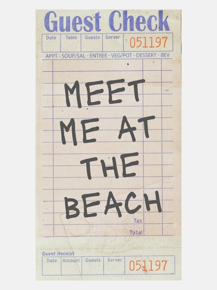 Meet Me At The Beach Guest Check Black