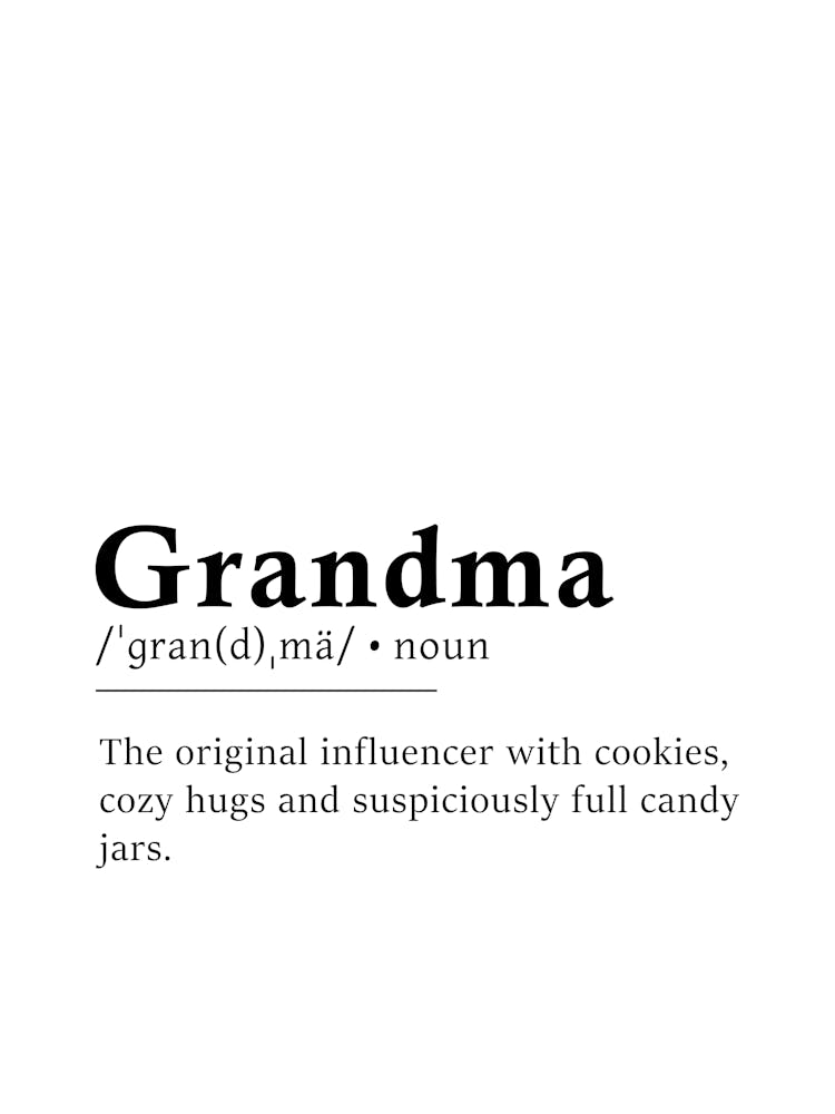 Grandma Definition Poster - Dictionary 1