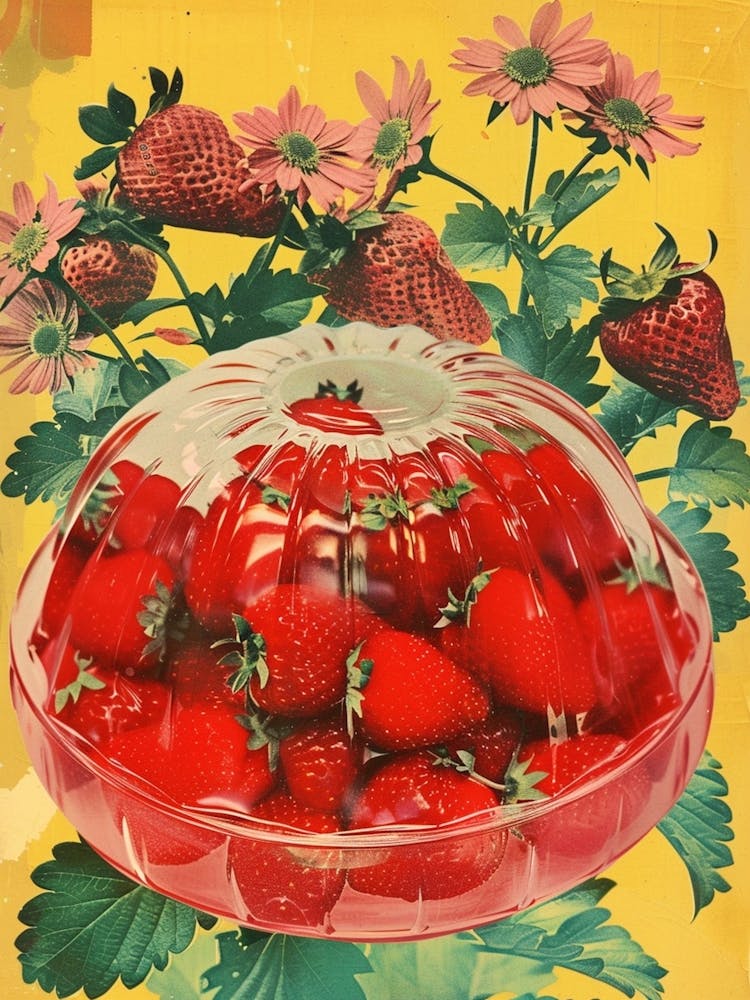 Strawberry Jelly Retro Collage 4