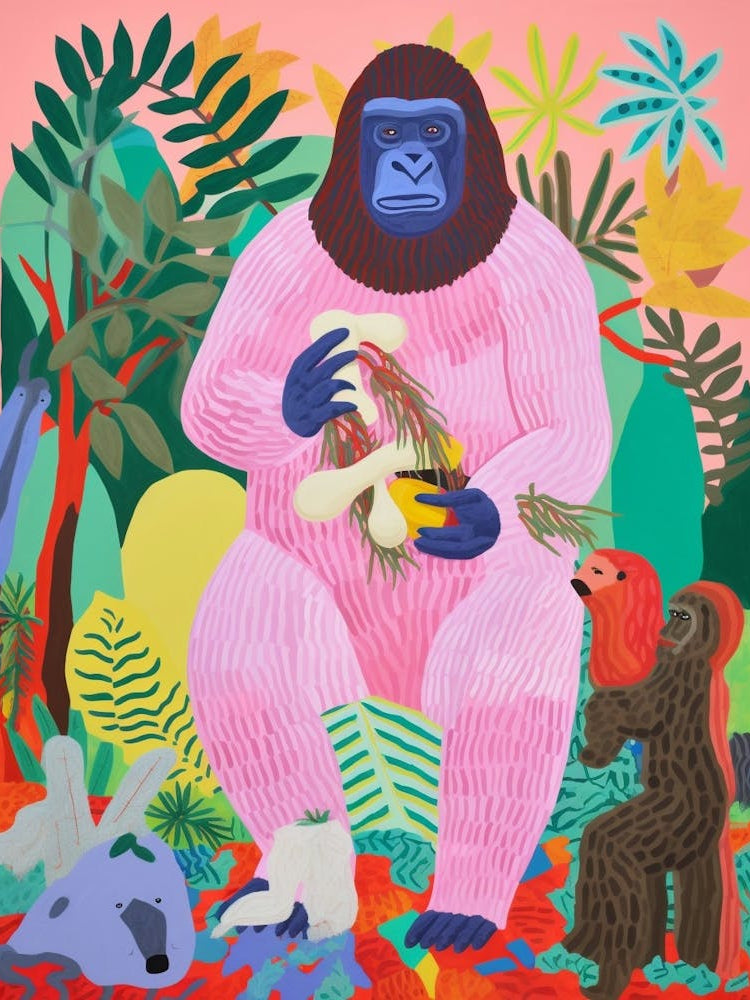 Maximalist Animal Painting Gorilla 1