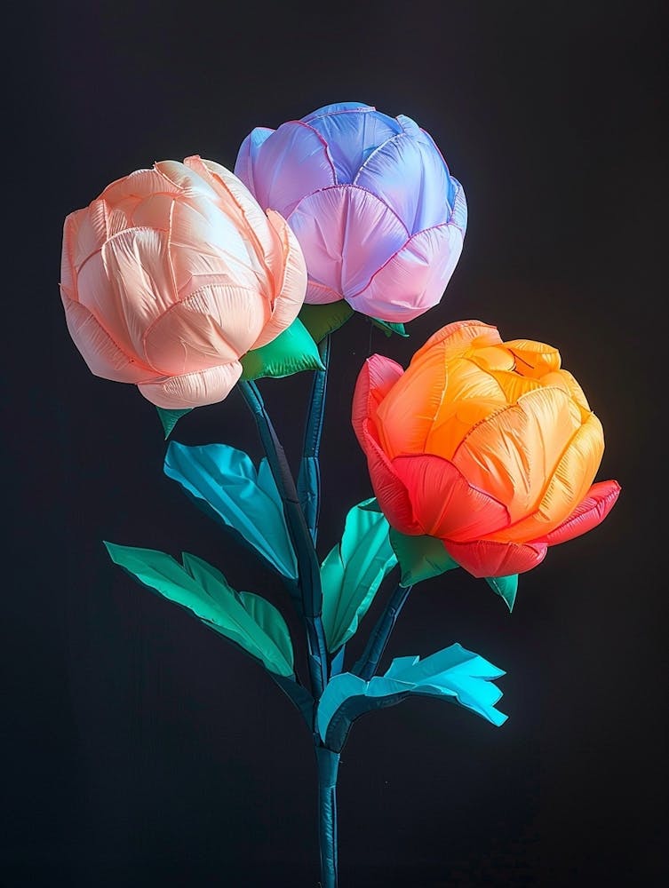 Helle aufblasbare Blumen Pfingstrose 3