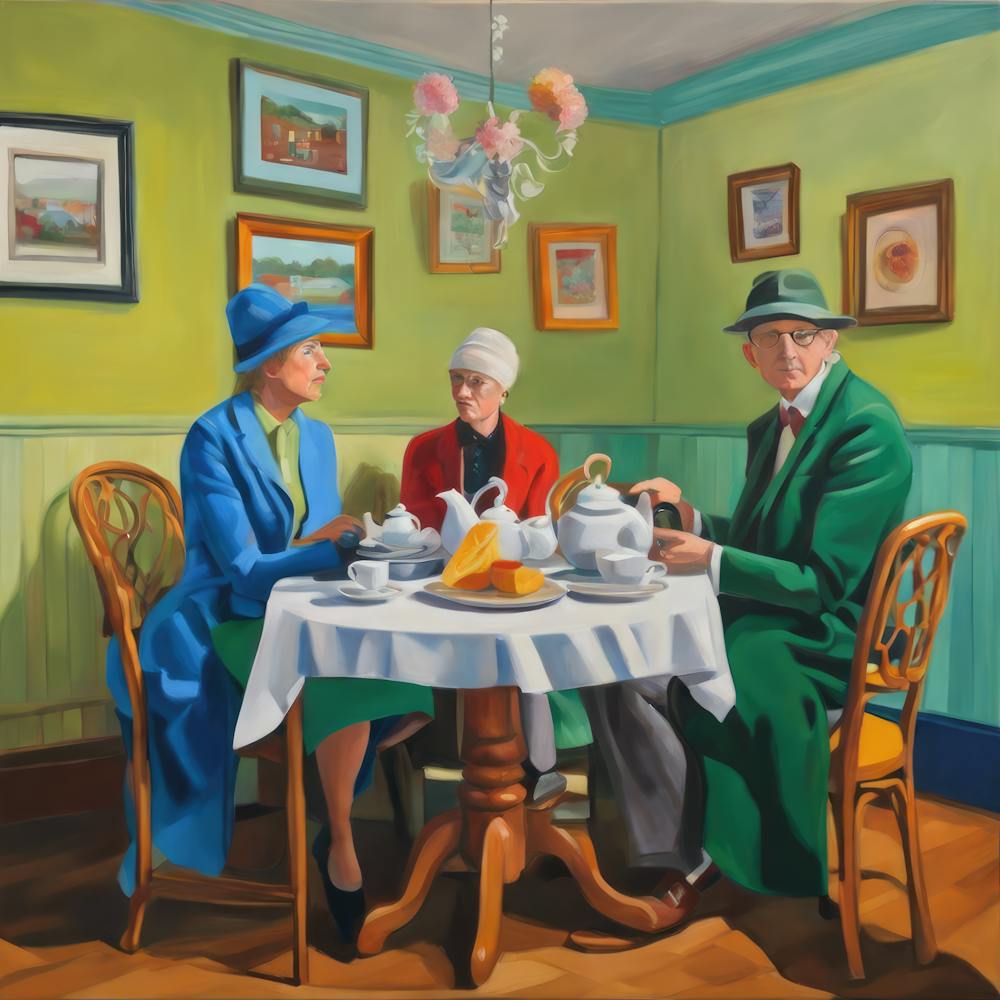 David Hockney Style. British Tea Room Series 3