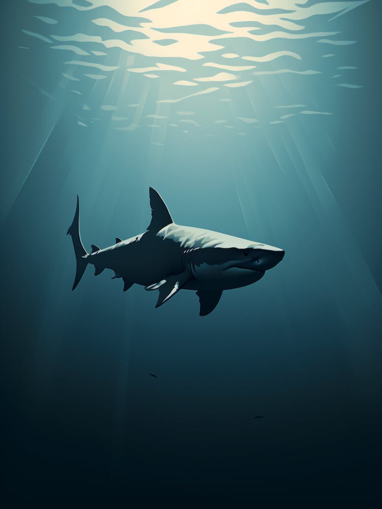  An Illustration Of A Dark Shadow Of A Shark Swimming 3
