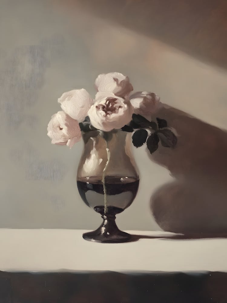 Vintage Flower Roses In A Vase 2