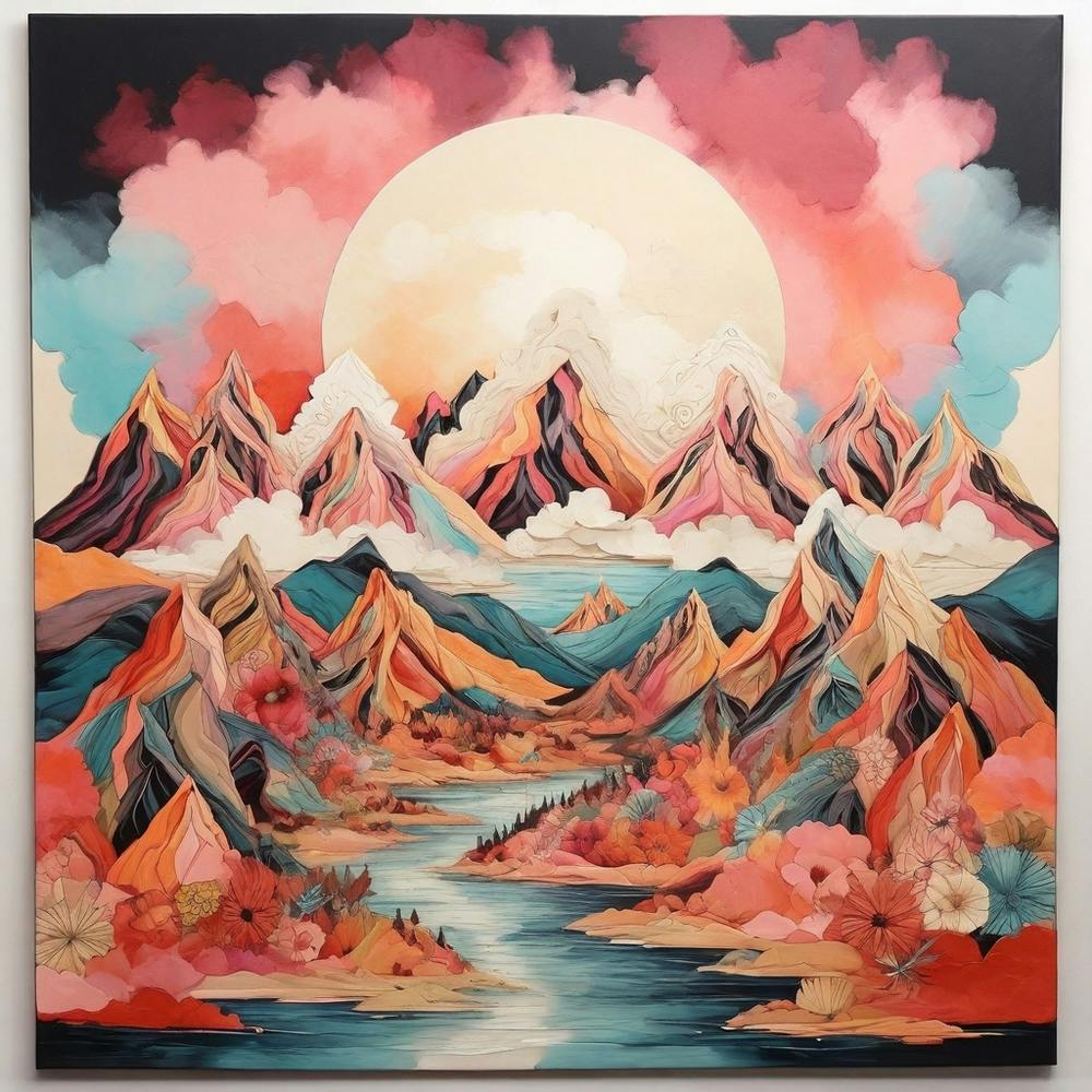 Boho Art Mountains