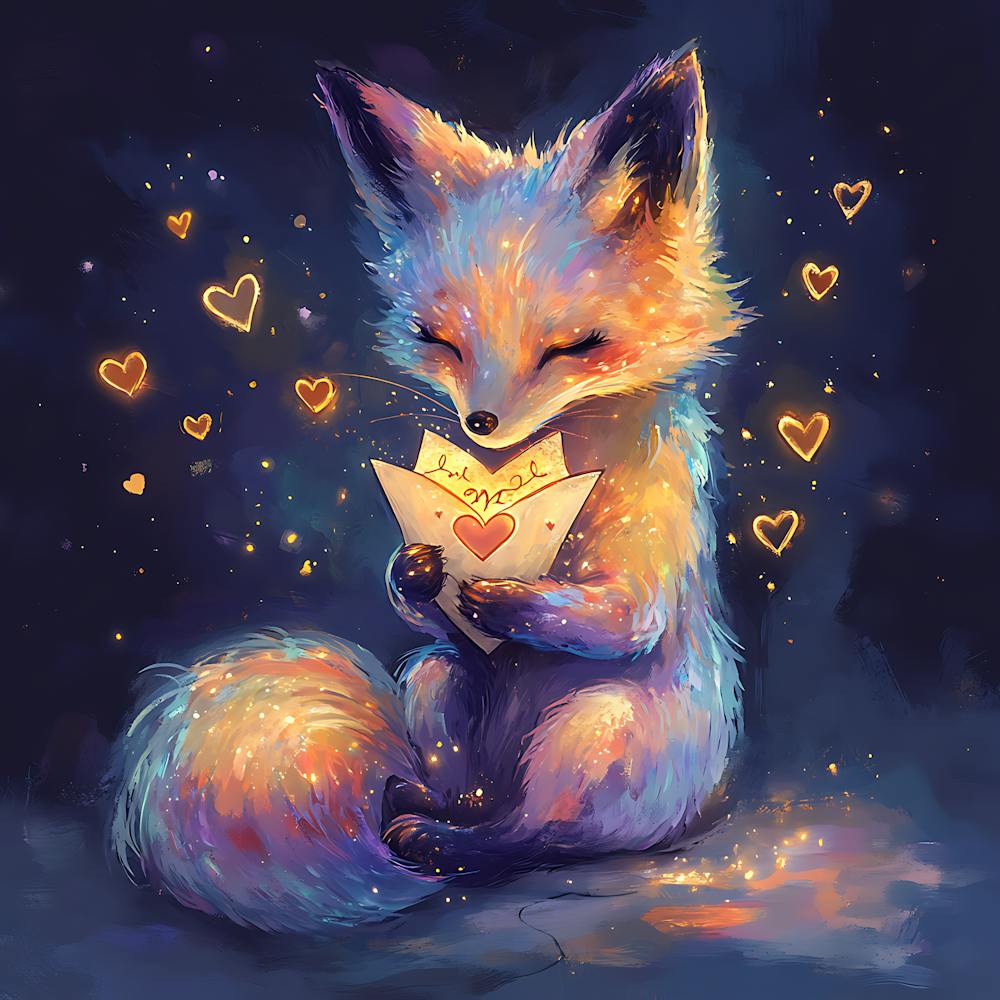 Fox With Hearts 2