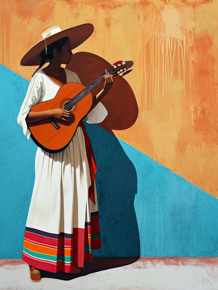 Mexican Woman Playing Guitar, Mexico