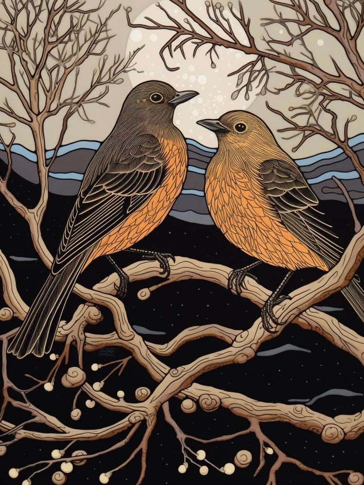 Art Nouveau Birds Poster Grey Plover 1