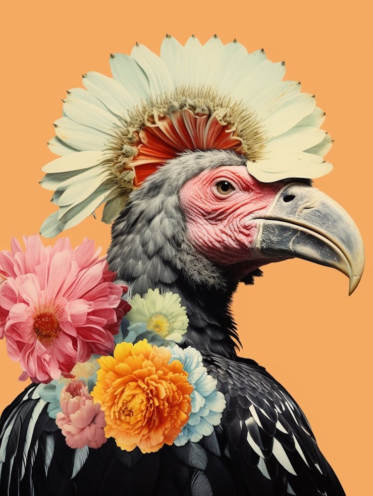 Bird With A Flower Crown California Condor 1