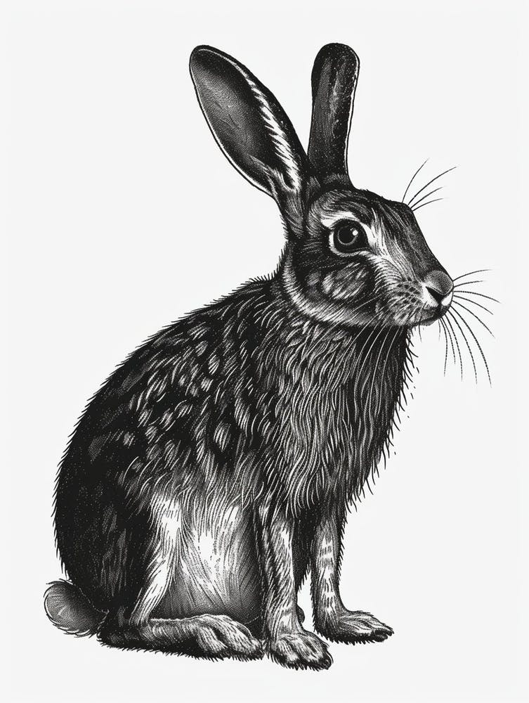 Illustration de Lapin Britannia Petite - Linogravure 5