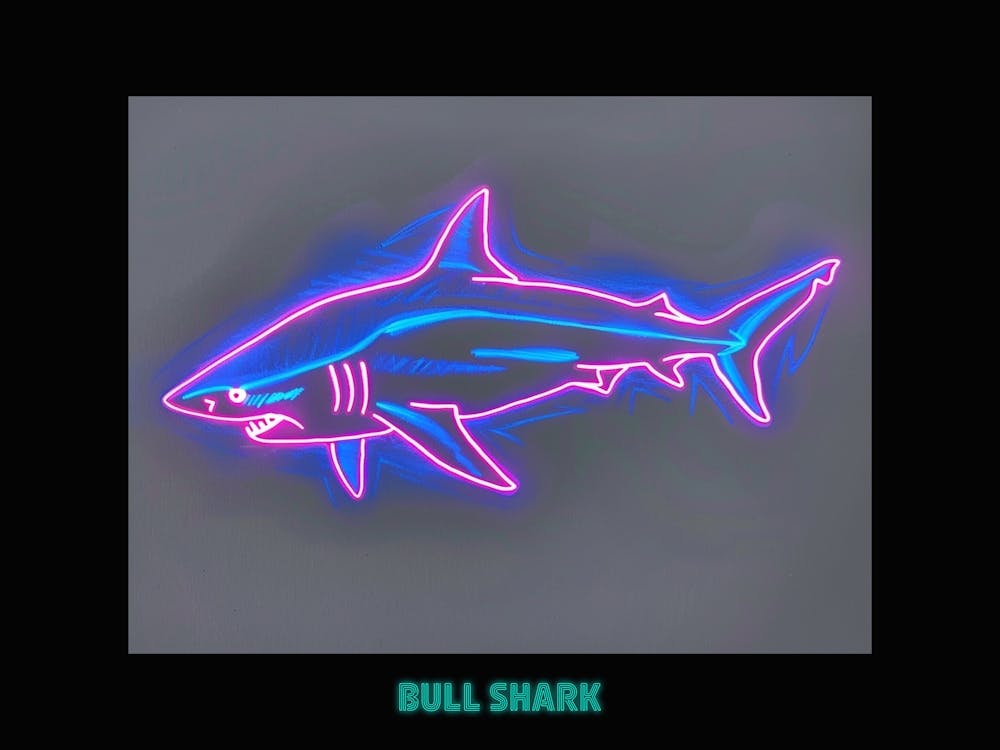 Neon Purple Bull Shark 4 Poster
