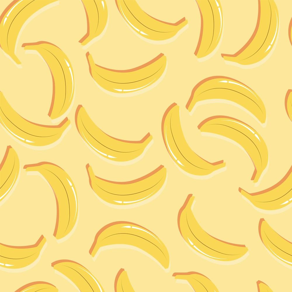 Banana Pattern On Pastel Yellow Square