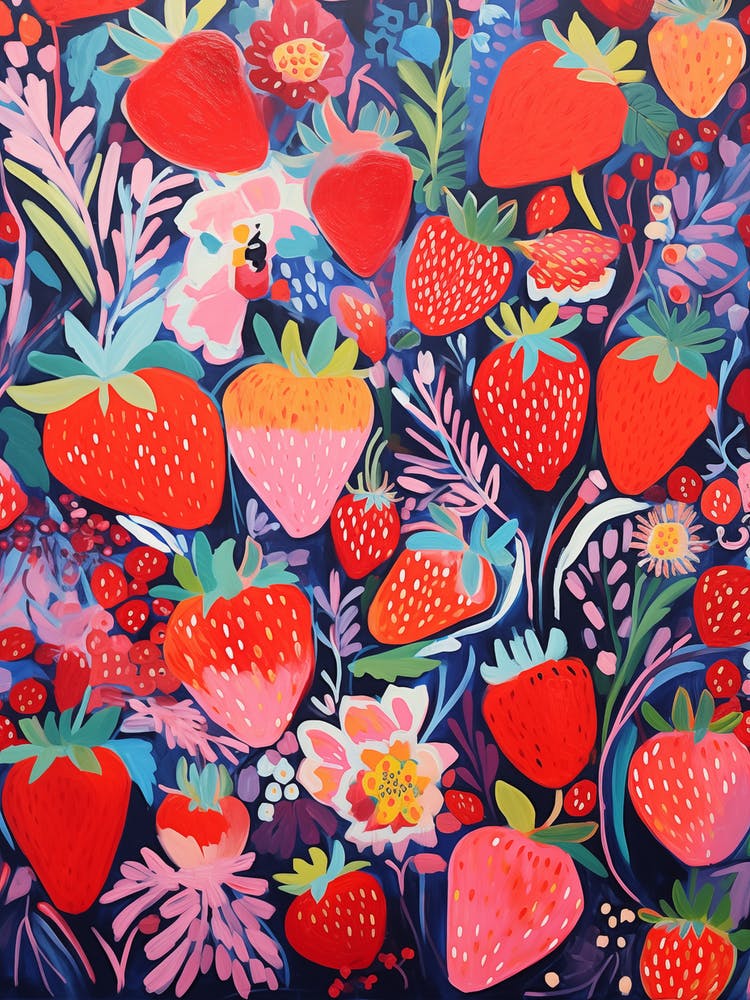 Abstract Strawberry Garden