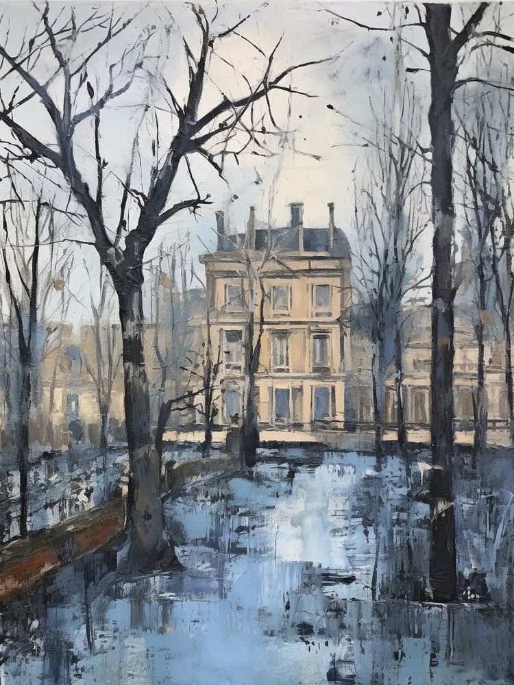 Winter City Park Painting Villa Doria Pamphili Rome Italy 3