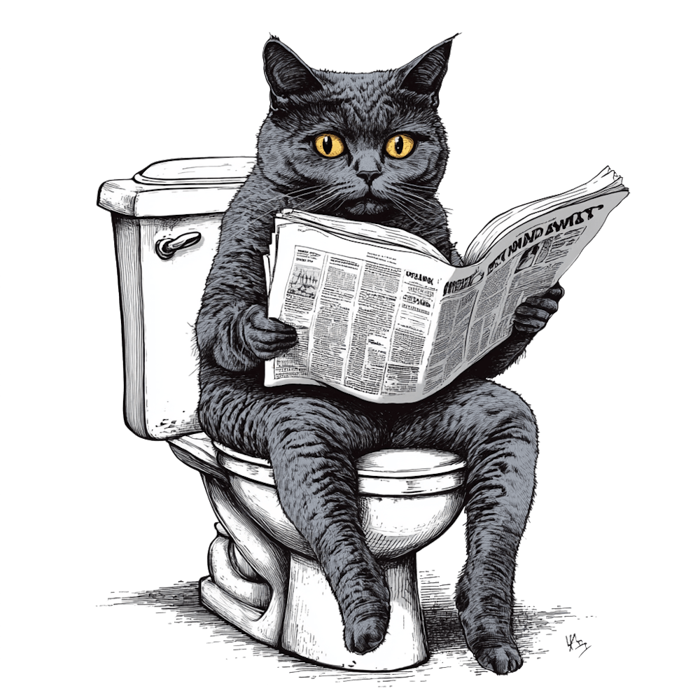 Cat on Toilet Reading book 2