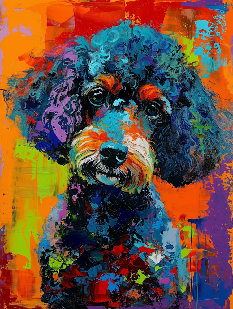 Poodle dog colourful Painting