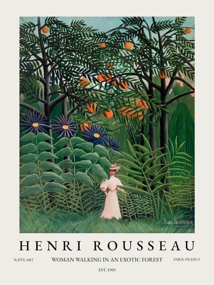 Henri Rousseau Woman Walking In An Exotic Forest