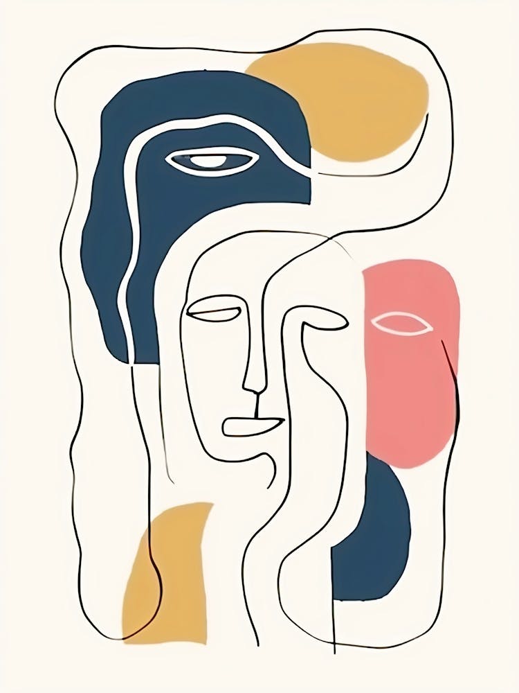 Face Line Art Abstract 5