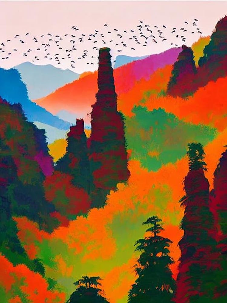 Zhangjiajie National Forest Park 1 China Abstract Colourful