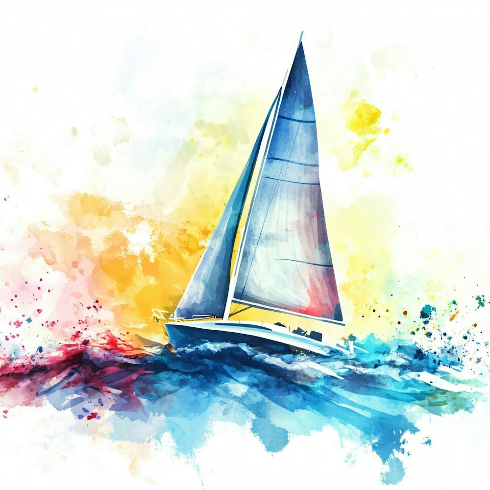 Watercolor Sailboat Painting 2