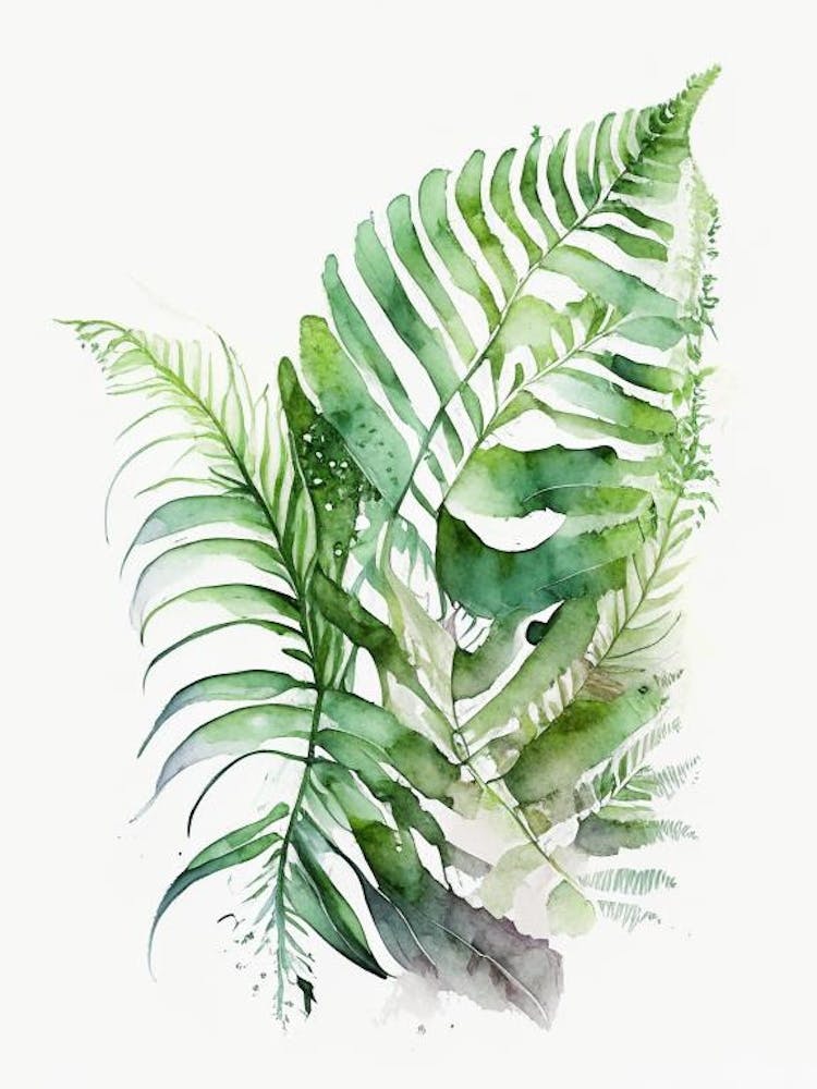 Fragrant Fern Watercolour