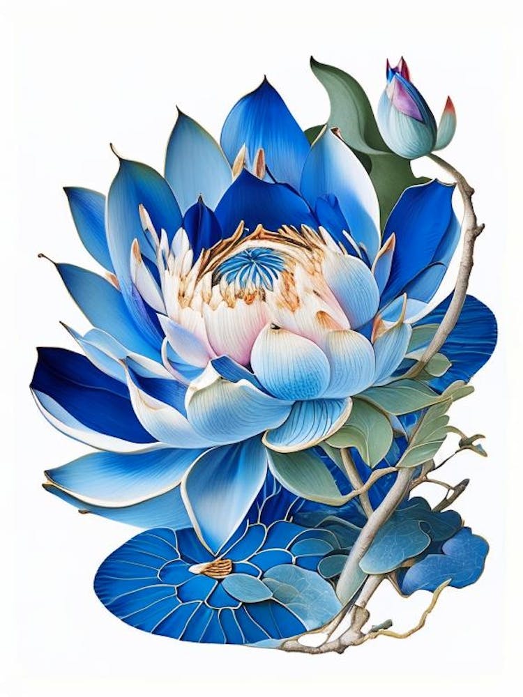 Blue Lotus Decoupage 3