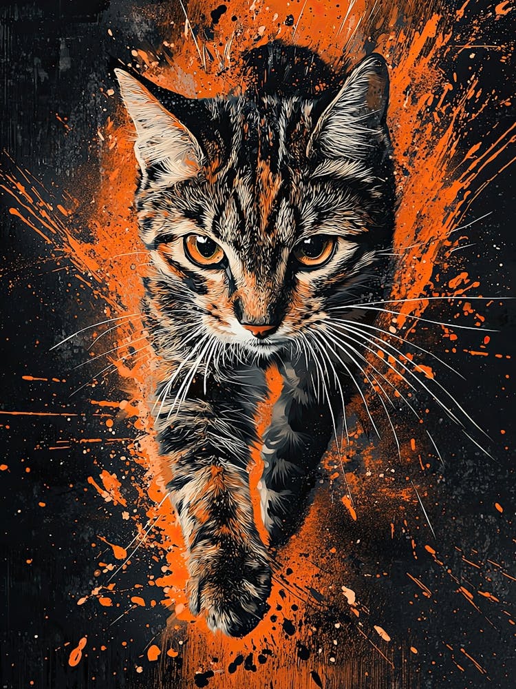 Cat Running Canvas Print