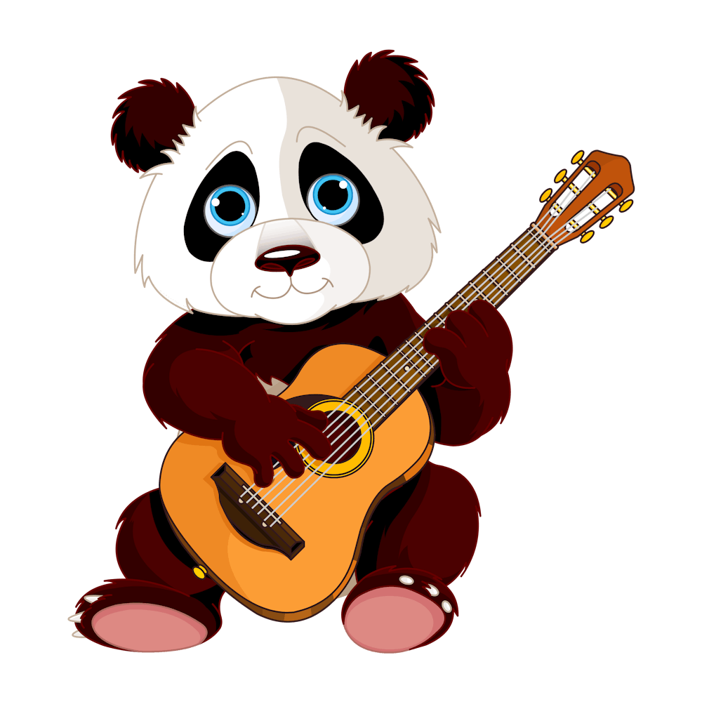 Panda Bear Playing Guitar