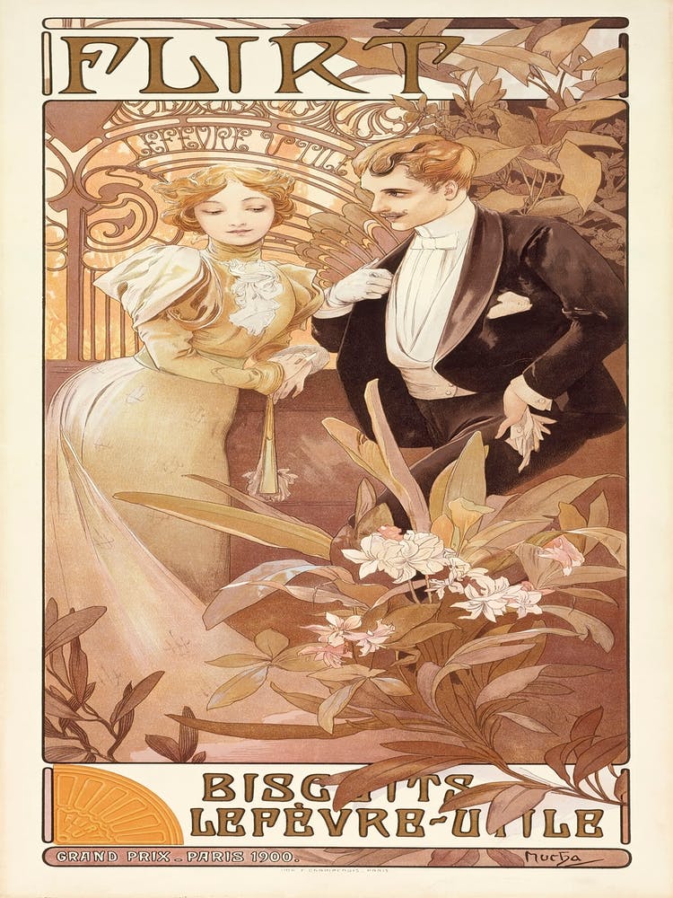 Flirt, Alphonse Muchaflirt, Alphonse Mucha