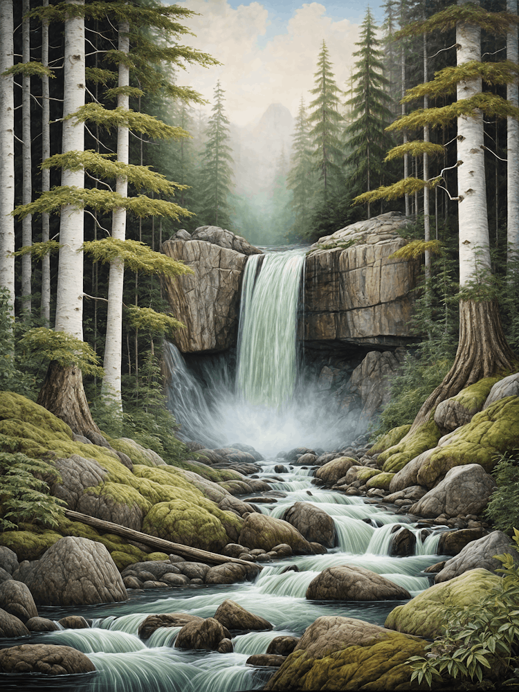 Lush Forest Waterfall no1