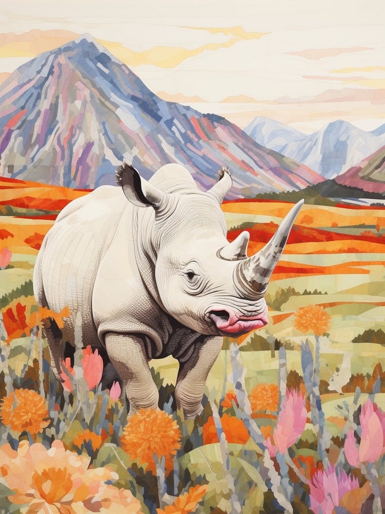 Colourful Flowers & Rhino 2