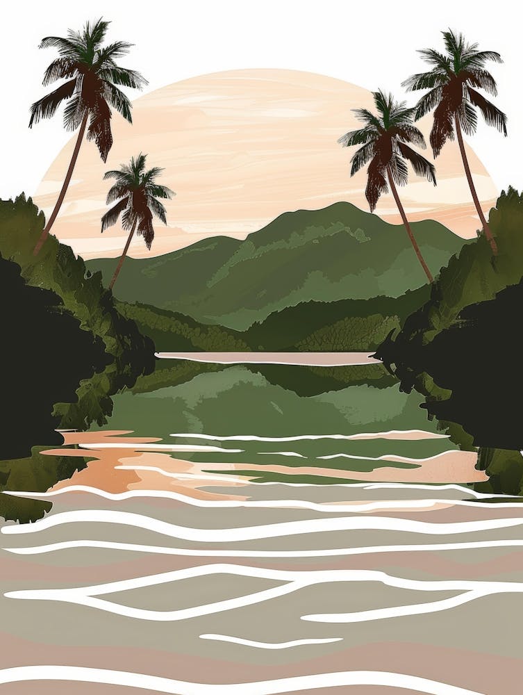 Paysage Tropical Avec Palmiers 2