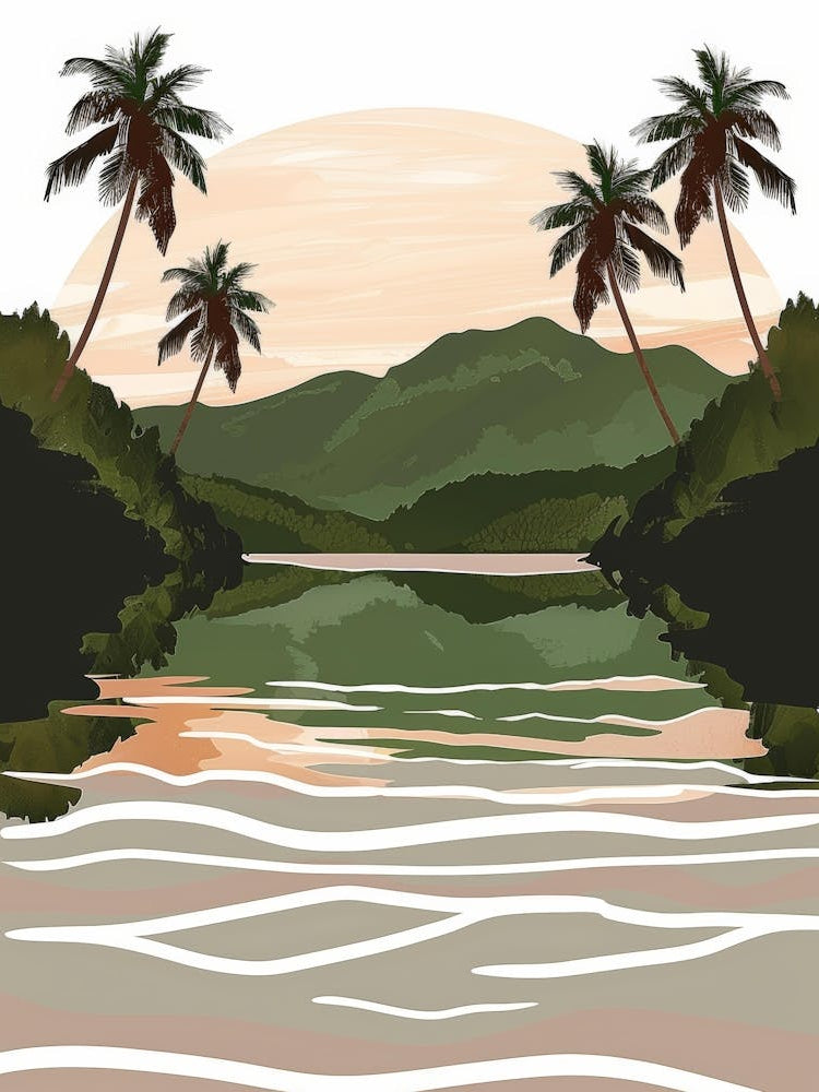 Tropical Landscape With Palm Trees 2