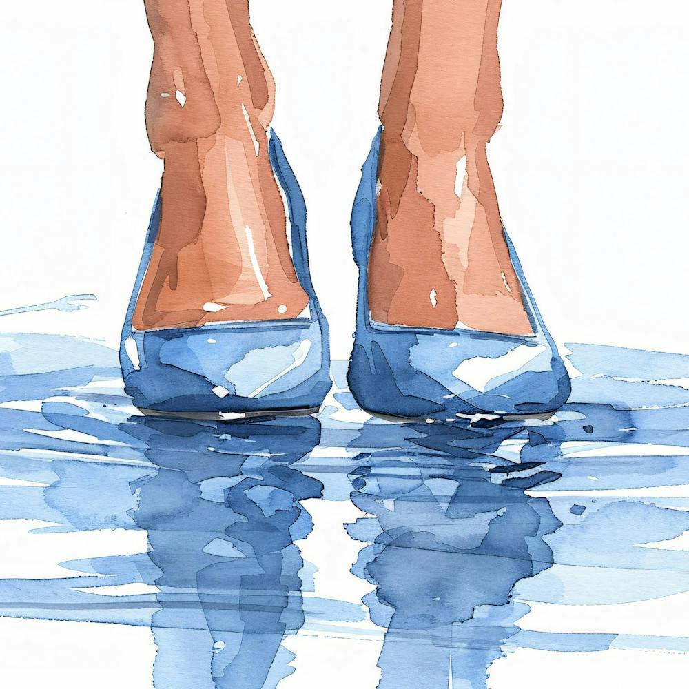 Blue Shoes In Water