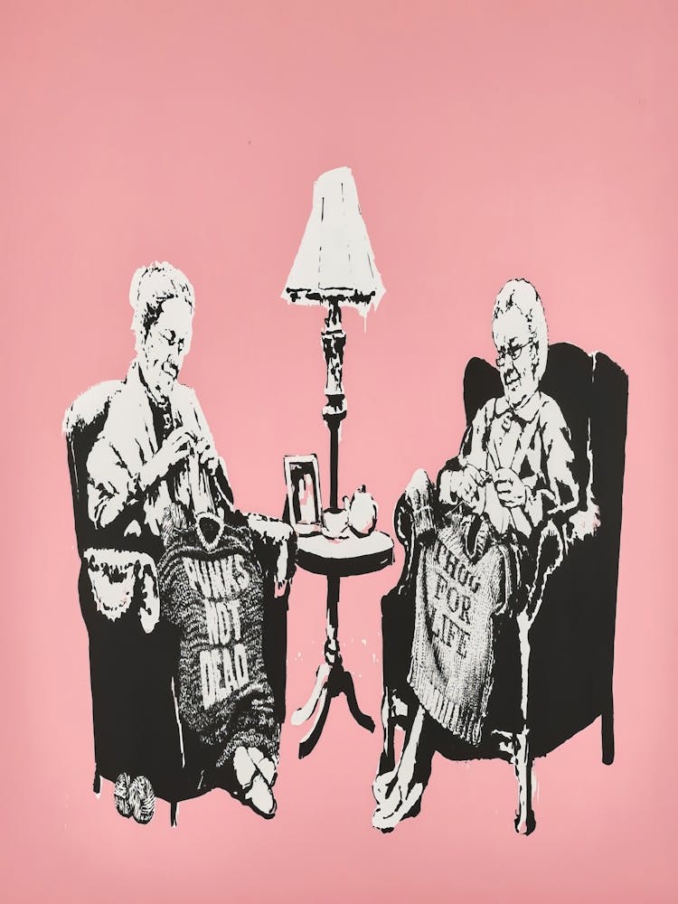 Old Ladies Knitting