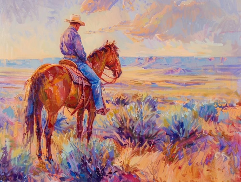 Cowboy Painting Wyoming