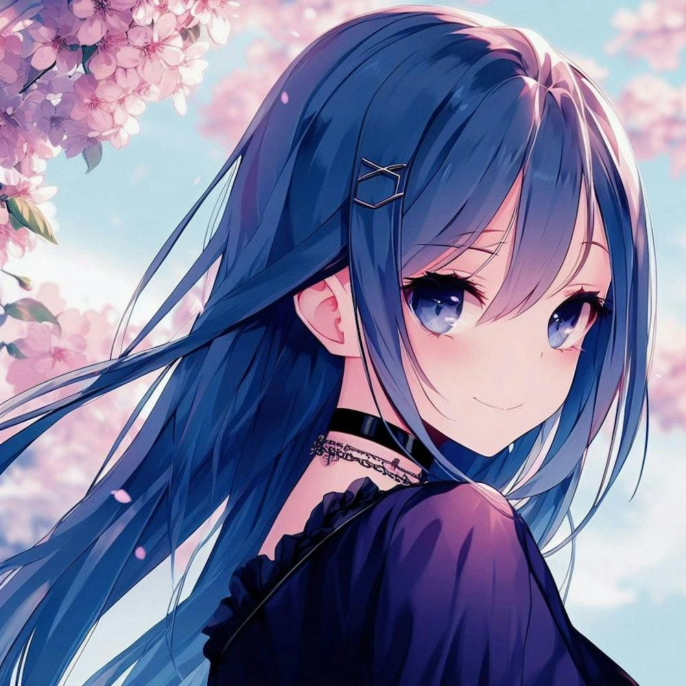 Anime Girl With Blue Hair