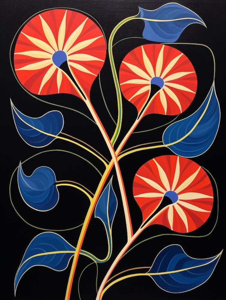 Prunkwinde 4 Hilma Af Klint Inspirierte Blumenillustration